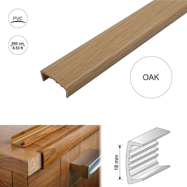 PVC U Section 18mm Melamine Furniture Plastic Edge Trim