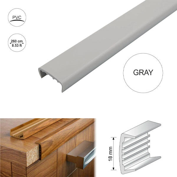 PVC U Section 18mm Melamine Furniture Plastic Edge Trim