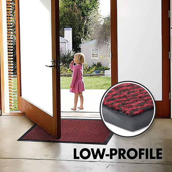 Heavy Duty Red/Black Non Slip Barrier Mats Rubber Hard Wearing For Indoor & Outdoor