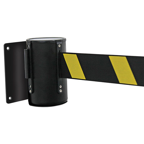 Retractable Black & Yellow Wall Barrier Tape