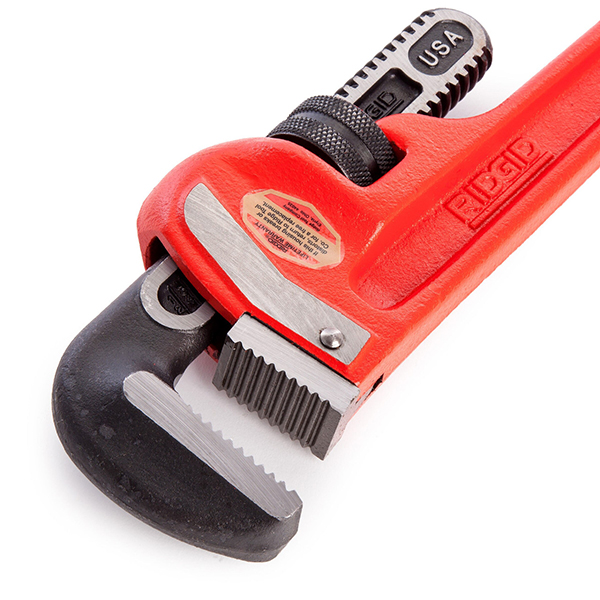 Sturdy Ridgid Ductile-Iron Straight Pipe Wrench 18 Inches