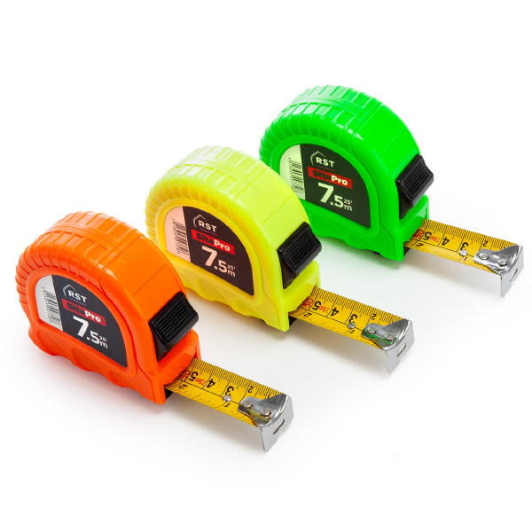 RST Site Pro Hi-Viz Measuring Tapes Dual Scale Metric/Imperial Box of 6 