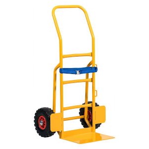 Yellow Steel Curved Shape Sack Cart For Transportation