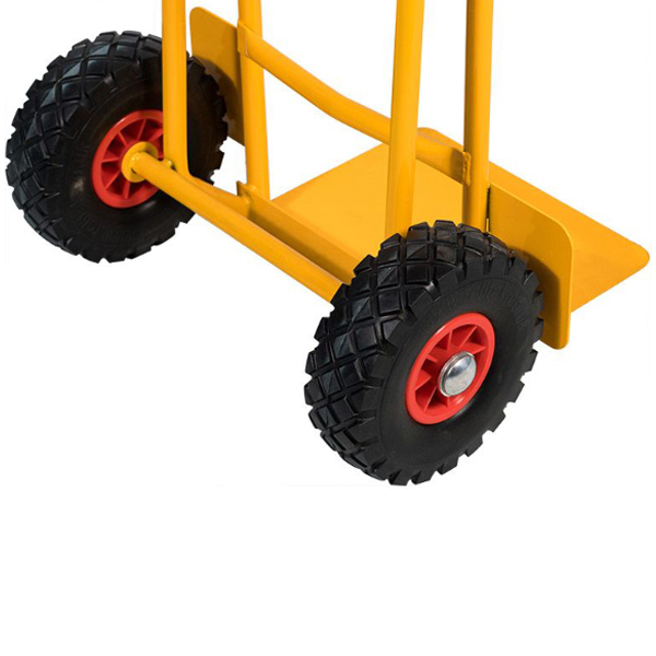 Yellow Steel Curved Shape Sack Cart For Transportation