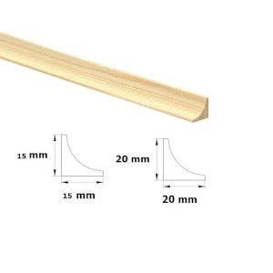 Scotia Pine Decorative Beading Wooden Timber Moulding Edge Trim - 1m Long