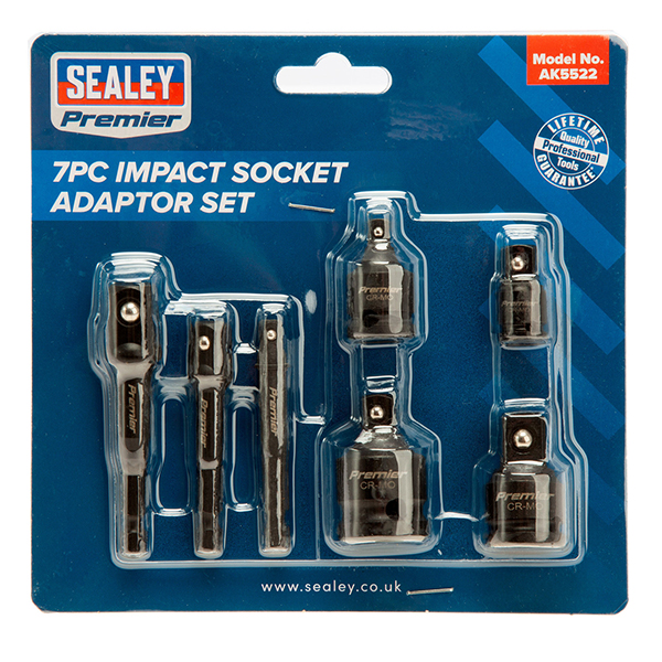 Sealey Anti Corrosion Impact Socket Adapter Set of 7 Piece