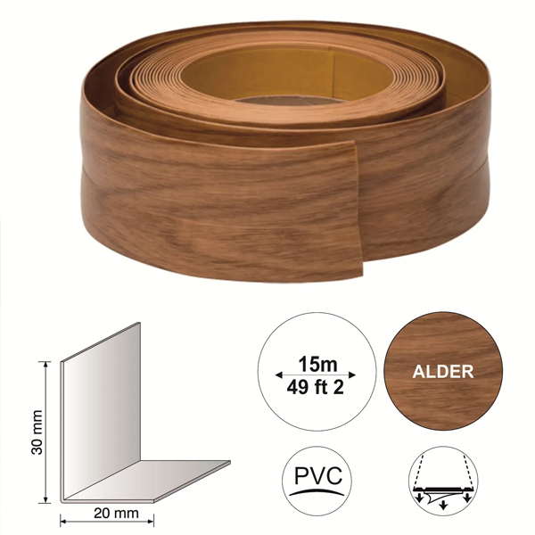 Self Adhesive Flexible PVC Skirting Board 5m Long