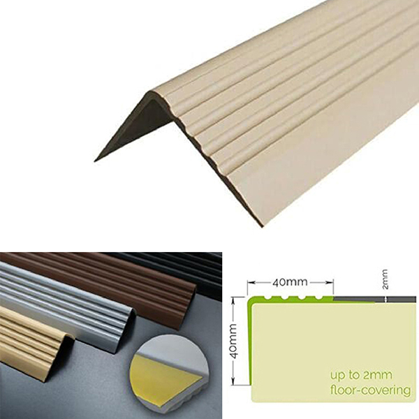 Self Adhesive Stair Nosing 50mm x 42mm Bullnose Stair Nosing Rubber Angle Step Edge