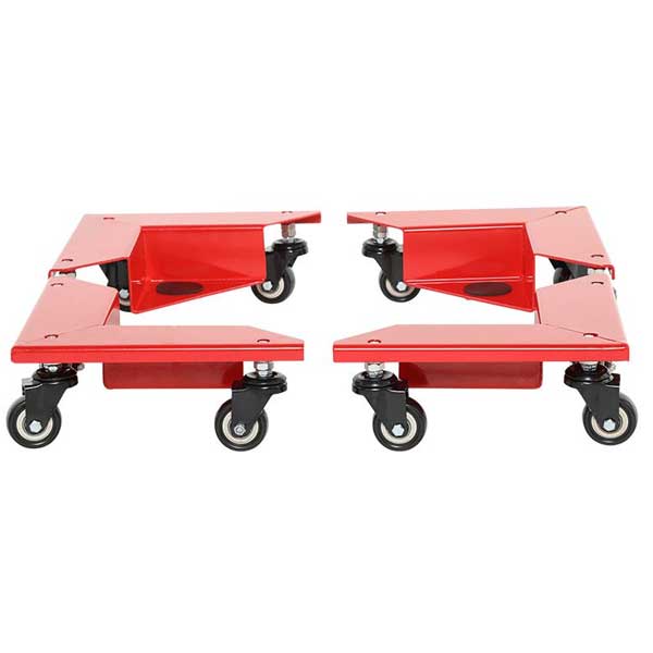 Set of 4 Red Durable Transport Corner Dollies 