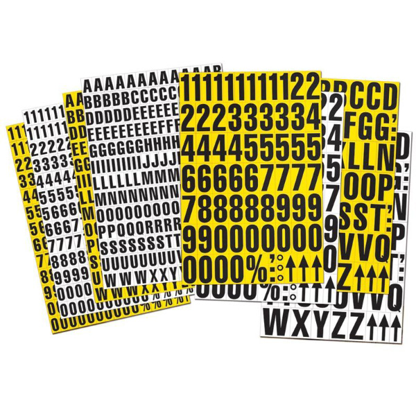 Sheet of Magnetic Numbers 43mm Black on White