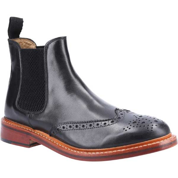 Siddington Premium Leather Brogue Chelsea Boot