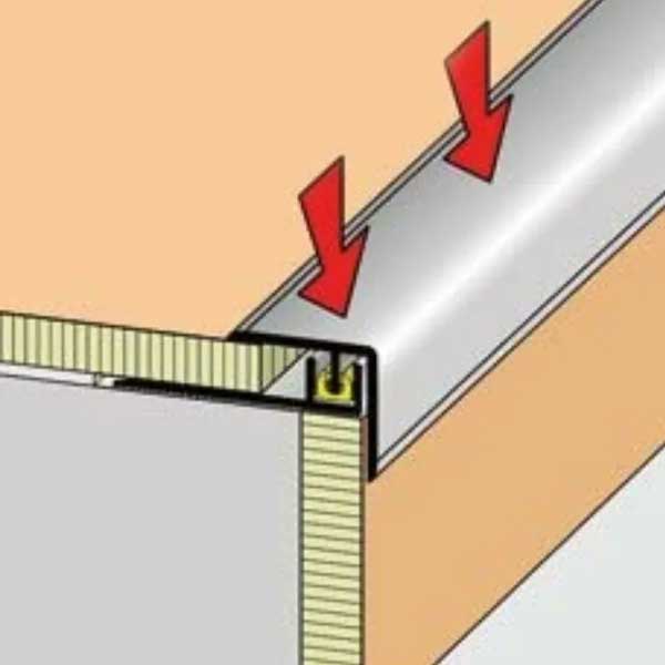 Silver Aluminium Stair Nosing Clipper Step for 7-10mm thick Flooring 