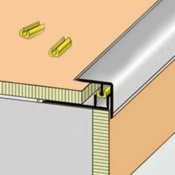 Silver Aluminium Stair Nosing Clipper Step for 7-10mm thick Flooring 