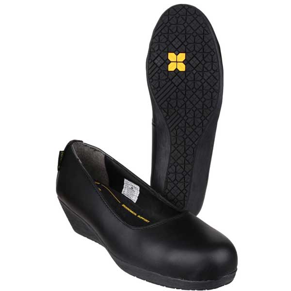 Slip Resistant FS107 SB Safety Heeled Ladies Shoe