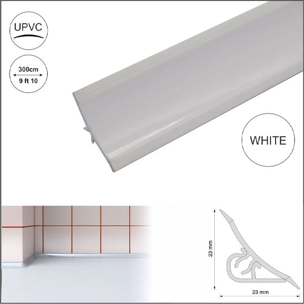 Splashback Worktop Profile Strip Edging Trim Kitchen Seal 3m Long