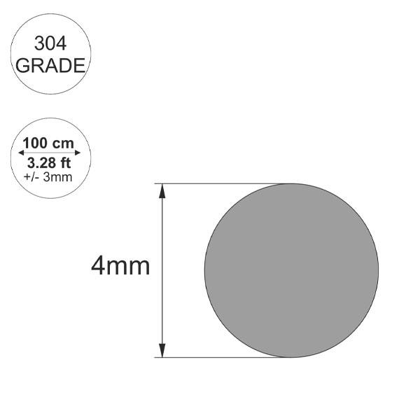 Stainless Steel Round Bar Steel Rod 1m Long – GRADE 304