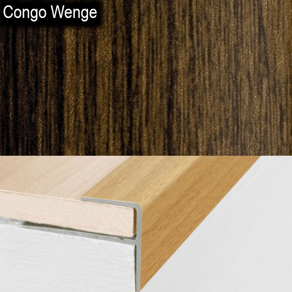 Stair Nosing Edge Trim Push-In Aluminium Wood Effect