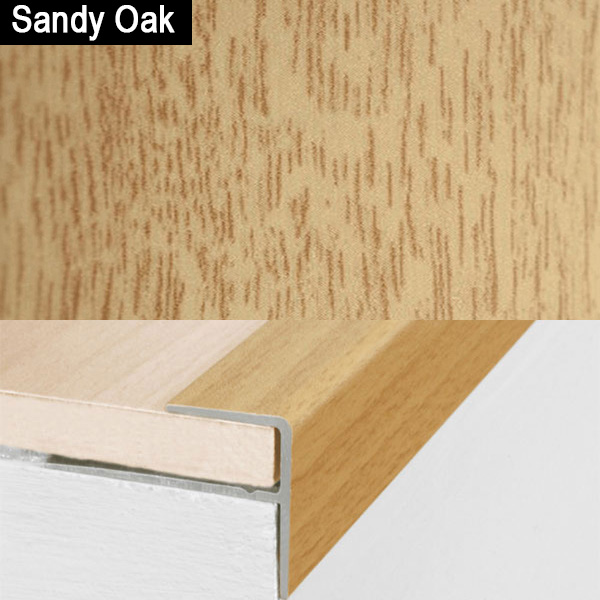 Stair Nosing Edge Trim Push-In Aluminium Wood Effect