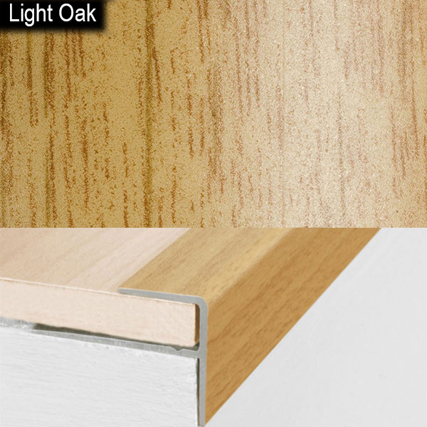 Stair Nosing Edge Trim Push-In Aluminium Wood Effect