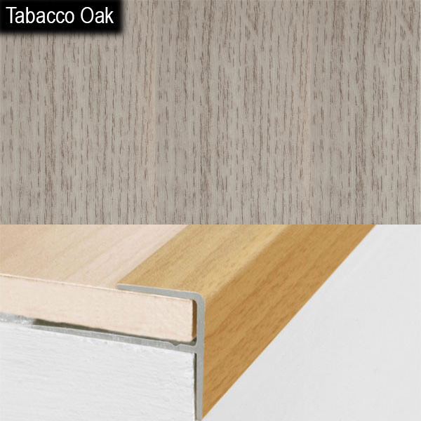 Stair Nosing Edge Trim Push-In Aluminium Wood Effect