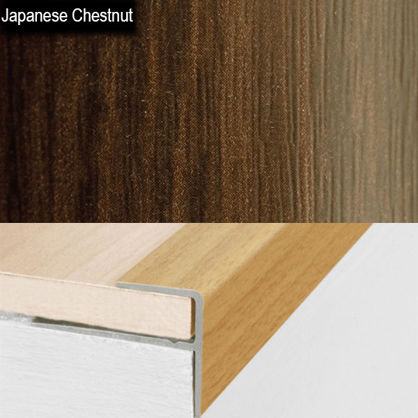 Stair Nosing Edge Trim Push-In Aluminium Wood Effect