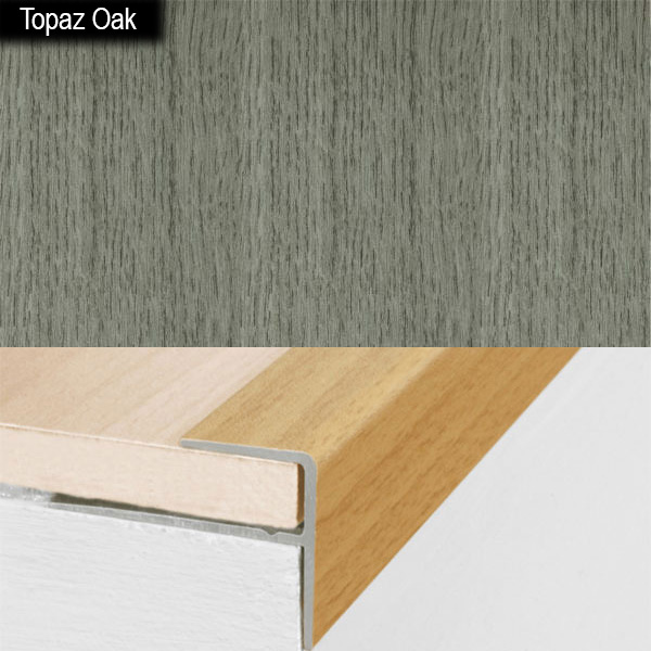 Stair Nosing Edge Trim Push-In Aluminium Wood Effect