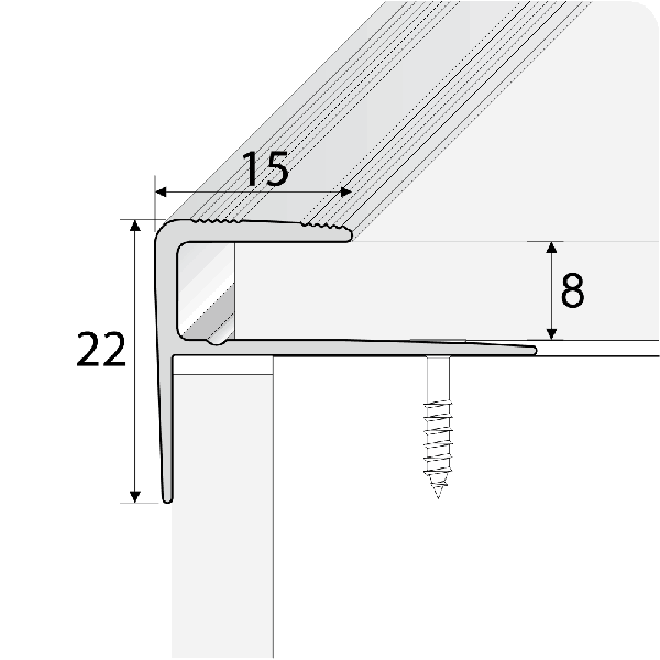 Stair Nosing Edge Trim Push-In Aluminium Wood Effect