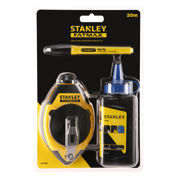 Stanley Water-Resistant and High-Impact Chalk Line & Blue Builders Chalk