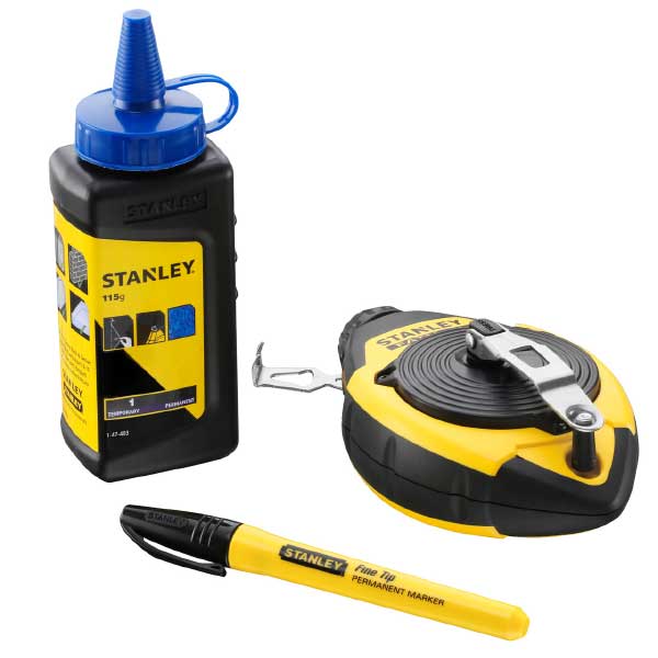 Stanley Water-Resistant and High-Impact Chalk Line & Blue Builders Chalk