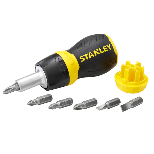 Stanley Stubby 3-Position Multi-Bit Ratcheting Screwdriver (6 Bits)