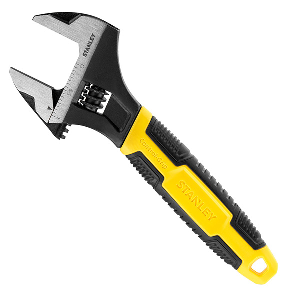 Stanley MaxSteel Adjustable Wrench 6 Inches with Extra-Wide Jawed