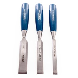 Stanley Bevel Rust-Resistant and Shock-Proof Collar Chisel Edge Chisel Set of 3