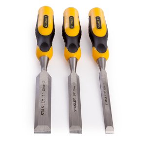  Stanley Longer, Soft-Grip Handle Wood Chisel Set 3 Piece