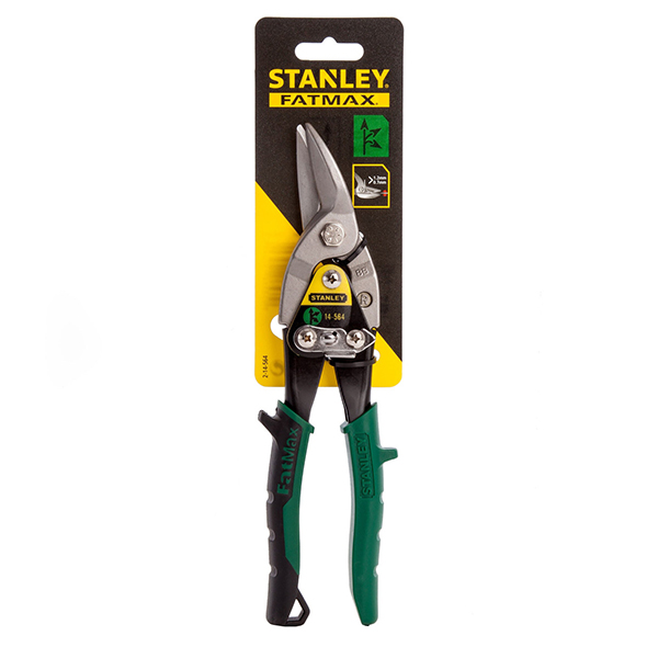 Stanley FatMax Colour-Coded Slip-Resistant- Right Hand Cut Aviation Snip 10 Inches