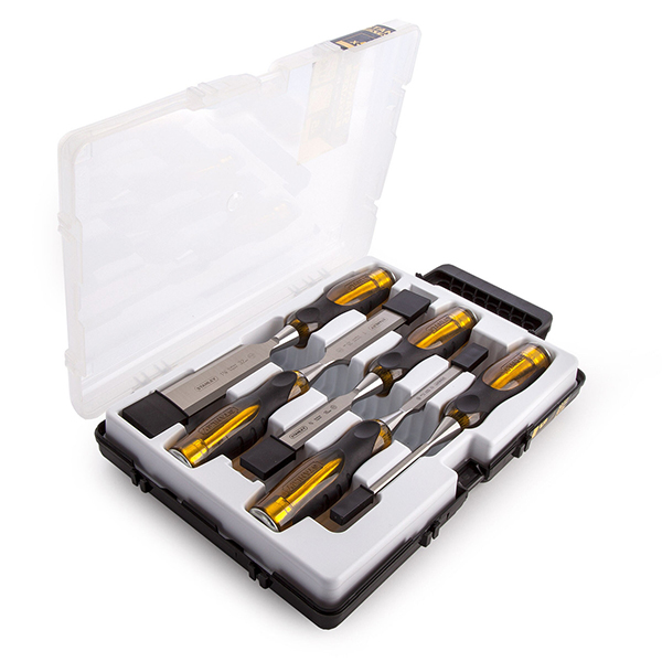 Stanley Thru Tang Bevel Edge Chisels Enhanced Strength and Comfort in a 5-Piece Set