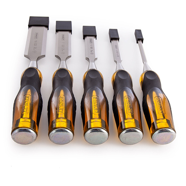 Stanley Thru Tang Bevel Edge Chisels Enhanced Strength and Comfort in a 5-Piece Set