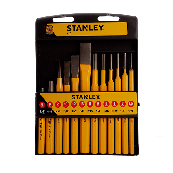 Stanley Quenched and Tempered 12 Piece Punch & Chisel Set