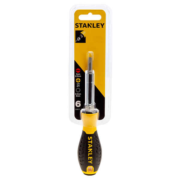 Stanley Slip Resistant Rubber Grip Screwdriver Hex Drive/Slotted/Phillips 