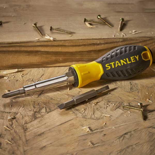 Stanley Slip Resistant Rubber Grip Screwdriver Hex Drive/Slotted/Phillips (6 Way)