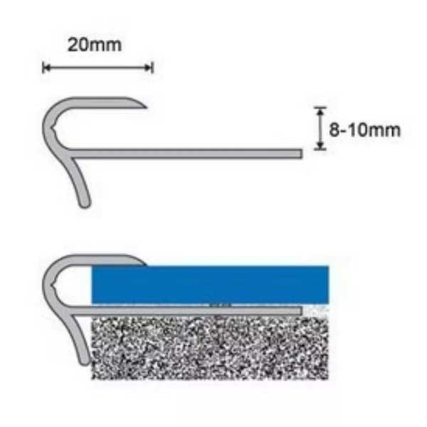 Step Floor Aluminium Oak Stair Nosing Step Edge Trim for 8 to 10mm Floor