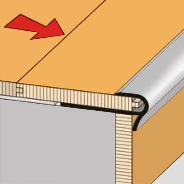 Step Floor Aluminium Oak Stair Nosing Step Edge Trim for 8 to 10mm Floor