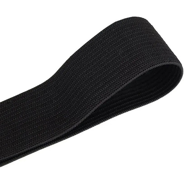 Black Premium Grade Stretch Flat Elastic Webbing Strap - 25mm Wide