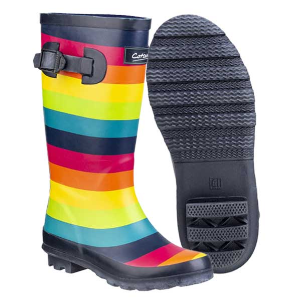 Stylish Rainbow Printed Junior Wellington Boots