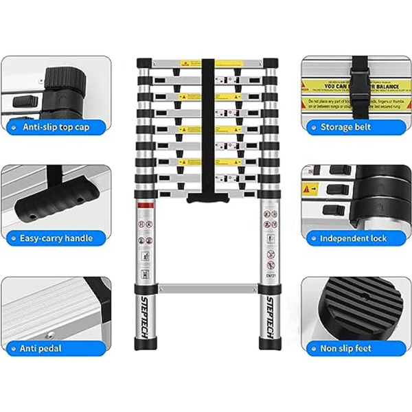 Telescopic Aluminium Extendable Straight  Ladders For Multi Purpose Use 