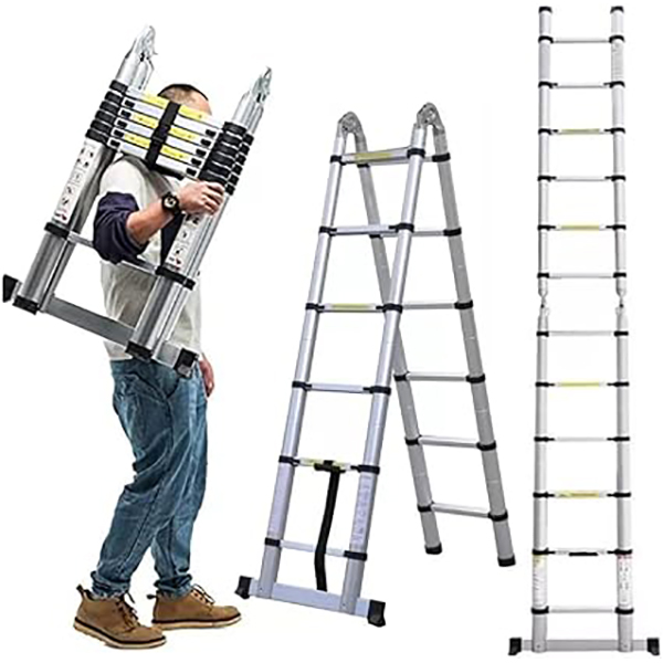 Telescopic Loft Ladder Stainless Steel Portable Extendable Extension Step Attic Ladders