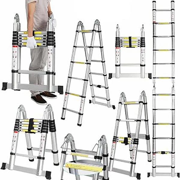 Extension Ladders   Telescopic Loft Ladder Stainless Steel Portable 