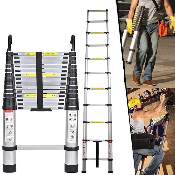 Telescopic Loft Ladder Steps Multi-Purpose Aluminum Extendable Straight Ladders