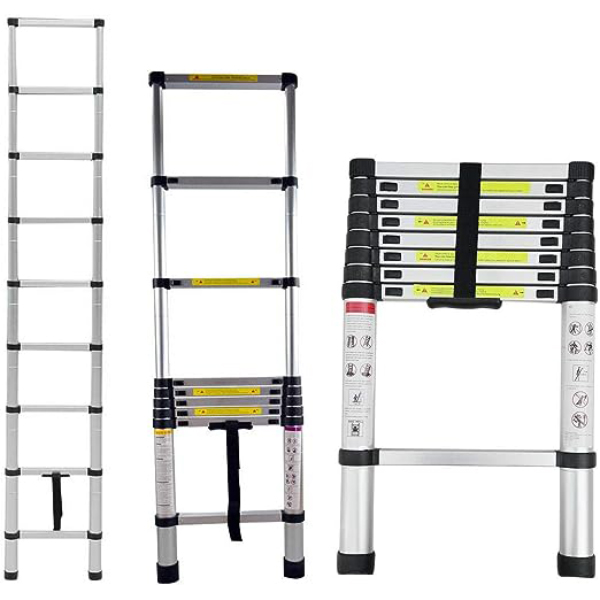 Telescopic Loft Ladder Steps Multi-Purpose Aluminum Extendable Straight Ladders