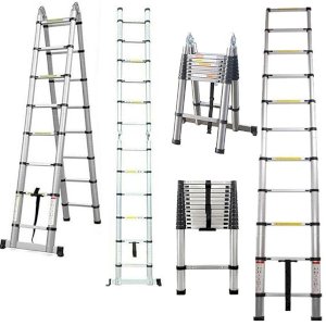 Telescoping Ladder Multi-Purpose Folding Stainless Steel Retraction Extension for Homes