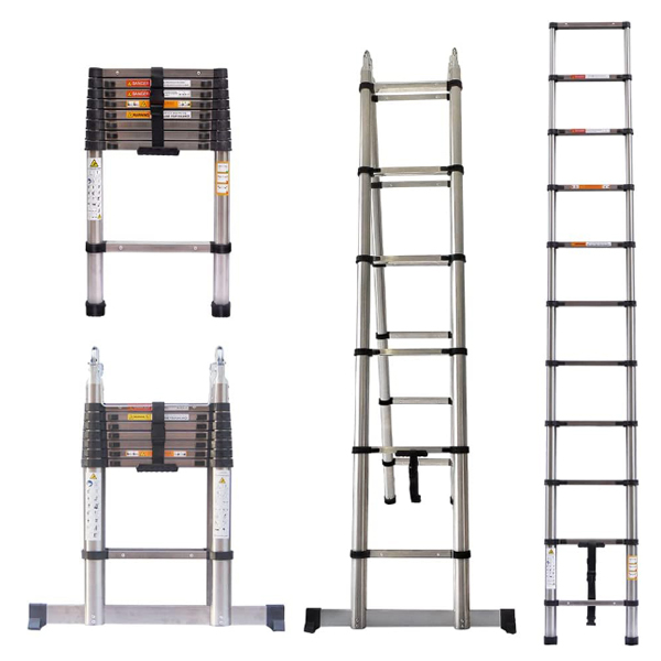 Telescoping Ladder Multi-Purpose Folding Stainless Steel Retraction Extension for Homes